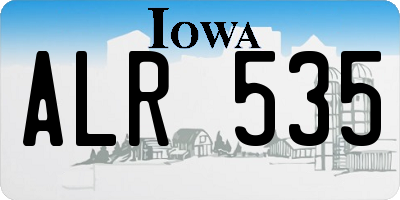 IA license plate ALR535