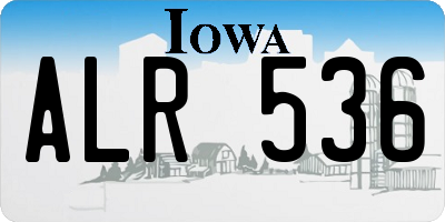 IA license plate ALR536