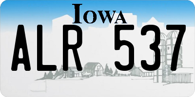 IA license plate ALR537