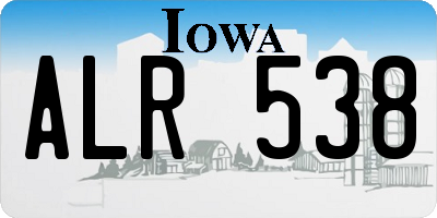 IA license plate ALR538