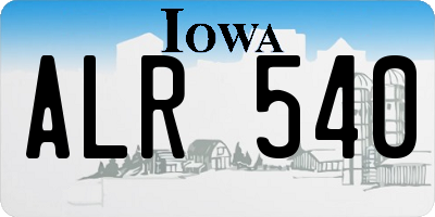 IA license plate ALR540