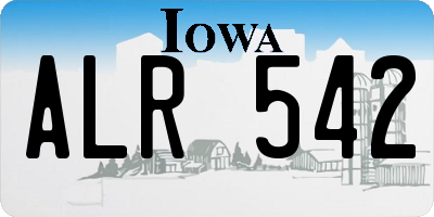 IA license plate ALR542