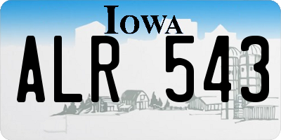 IA license plate ALR543