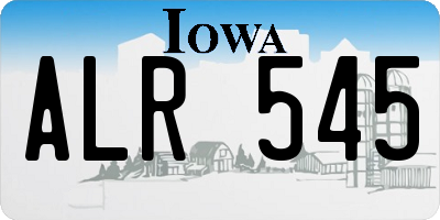 IA license plate ALR545