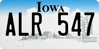 IA license plate ALR547