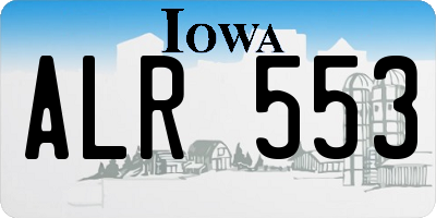 IA license plate ALR553