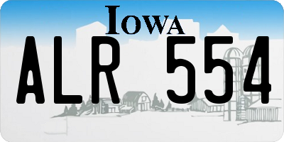 IA license plate ALR554