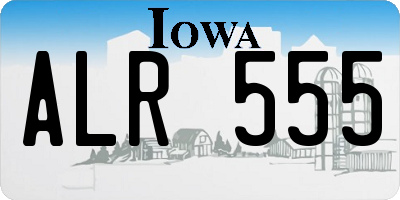 IA license plate ALR555