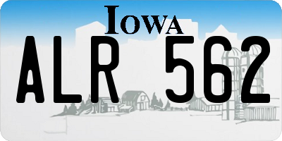 IA license plate ALR562