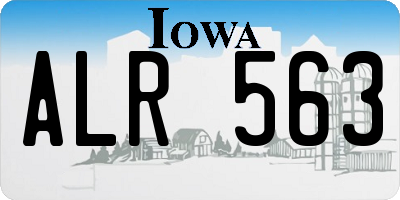 IA license plate ALR563