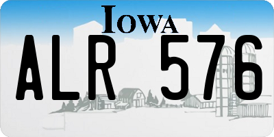 IA license plate ALR576