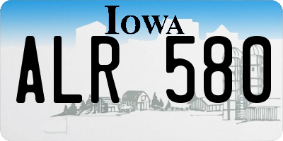IA license plate ALR580