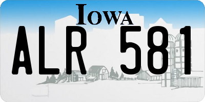 IA license plate ALR581