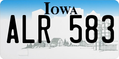 IA license plate ALR583