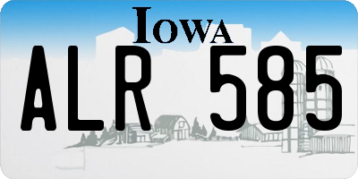 IA license plate ALR585