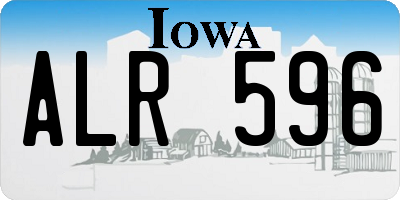 IA license plate ALR596