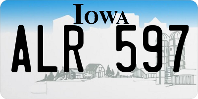IA license plate ALR597