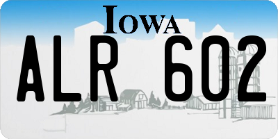IA license plate ALR602