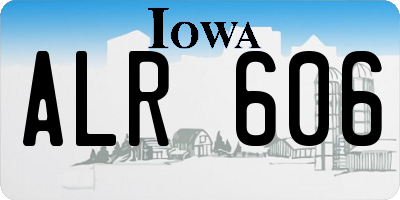 IA license plate ALR606