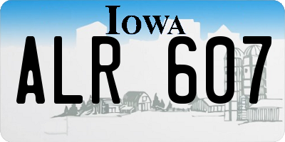 IA license plate ALR607