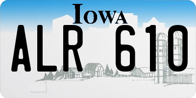 IA license plate ALR610