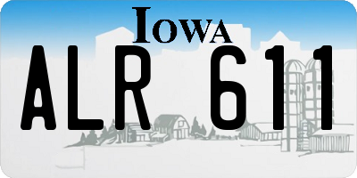 IA license plate ALR611