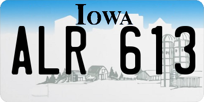 IA license plate ALR613