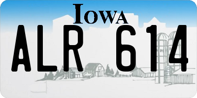 IA license plate ALR614