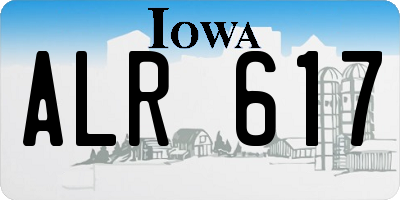 IA license plate ALR617