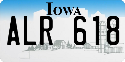 IA license plate ALR618