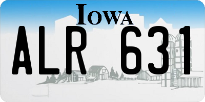 IA license plate ALR631