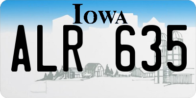 IA license plate ALR635