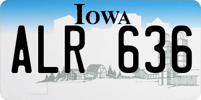 IA license plate ALR636