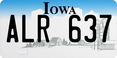 IA license plate ALR637