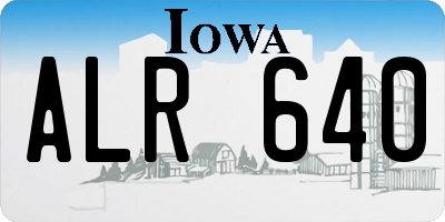 IA license plate ALR640