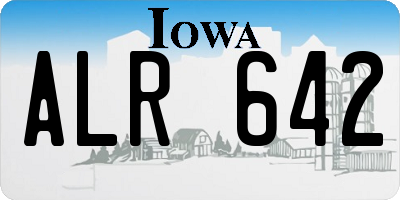 IA license plate ALR642