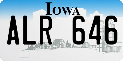 IA license plate ALR646