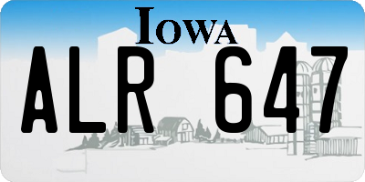 IA license plate ALR647