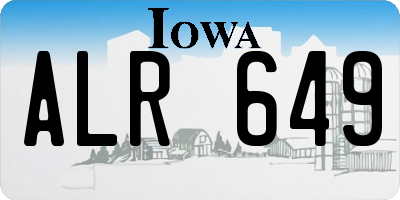 IA license plate ALR649