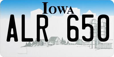 IA license plate ALR650