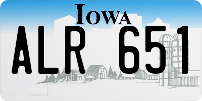 IA license plate ALR651