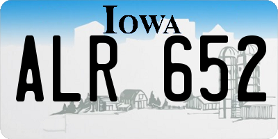 IA license plate ALR652