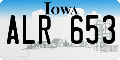 IA license plate ALR653