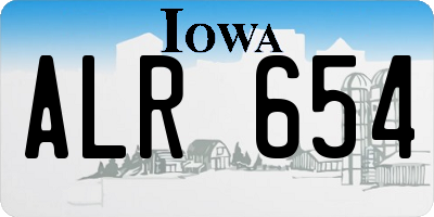 IA license plate ALR654