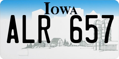 IA license plate ALR657