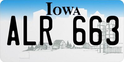 IA license plate ALR663
