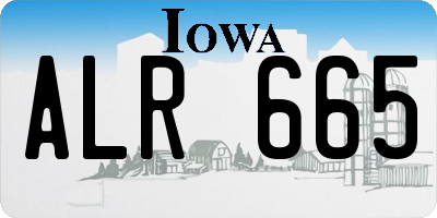 IA license plate ALR665