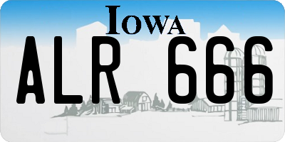 IA license plate ALR666