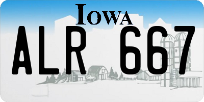 IA license plate ALR667