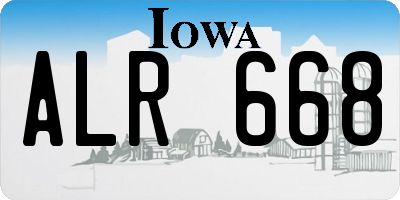 IA license plate ALR668